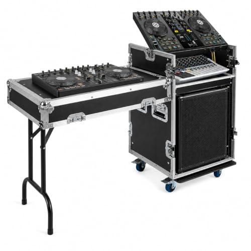 12U DJ Pro Audio Rack with Locking Wheels
