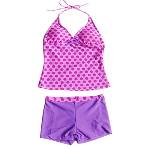 YiZYiF Kids Girls Tankini Bikini 2 Pieces Swimwear Swimming Bathing Suit