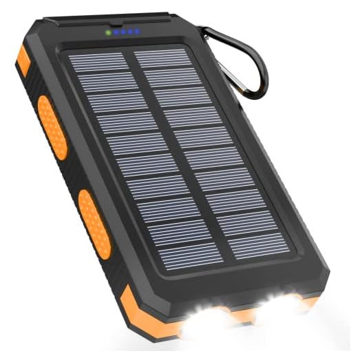 Solar Charger 20000mAh Power Bank Portable Solar Phone Charger, Camping Waterproof External Battery Charger for Cell Phone, 2 USB/LED Flashlight with Compass for Outdoor Activities