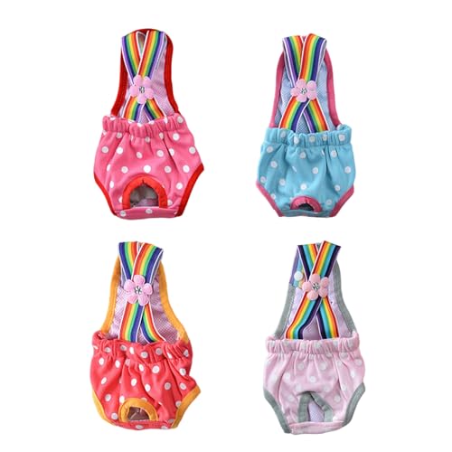 Image of Dog Diaper Shorts Sanitary Pantie Female Dogs Adjust Suspender Diaper Panties Period Briefs Dog Physiological Shorts, M Polka Dot Light Pink