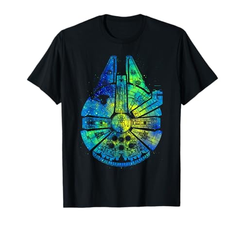 Star Wars Millennium Falcon Water Color Ink Splatter T-Shirt