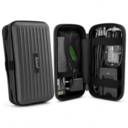 Image of Aliens Travel Gadget Organiser Case Bag, Hardshell ABS Material, Shockproof, Water-Resistant Travel Storage Pouch for HDD /SSD, Gadget Organiser, Cable, Charger, Smartphone, airpods, Power Bank-Grey