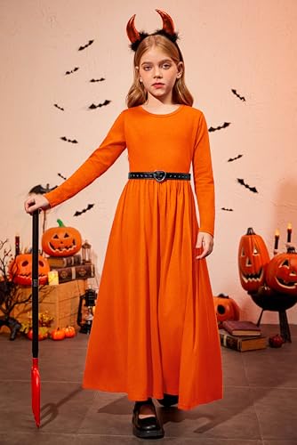 Image of Arshiner Girls Maxi Dress Long /Short Sleeve Casual Holiday Dress with Pockets for 5-13 Years
