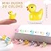 JWAJWY Mini Ducks 100 Pack Resin Tiny Ducks Luminous Animal Glow in The Dark Tiny Toys for Garden Aquarium Decor DIY Projects Party Decorations (20 Colors)