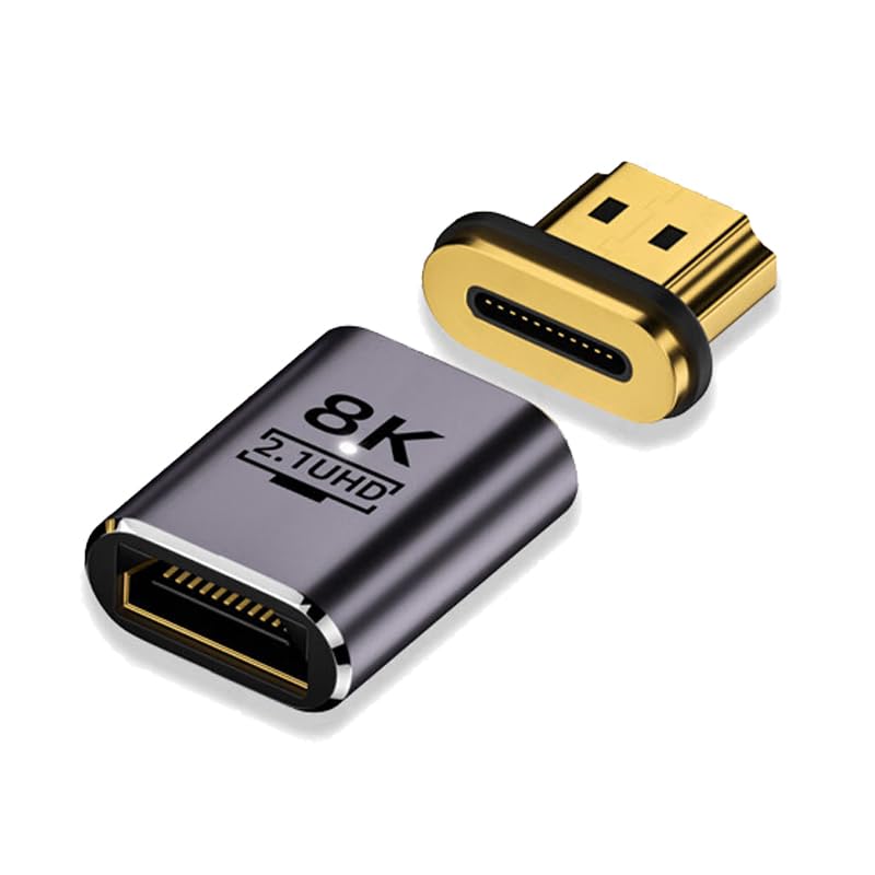 Adaptador magnético HDMI 2.1 macho a hembra Sisyphy con soporte de vídeo 8K para monitor y PC