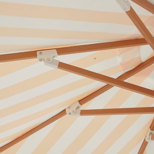 DEER LAND 7.5FT Patio Umbrella for Outdoor, UPF 50+ Sun Shade for Patio, Backyard, Garden, Pool, Tilt Adjustable, Cala Serena Ochre Stripe by DEER LAND - Used condition - Image 4
