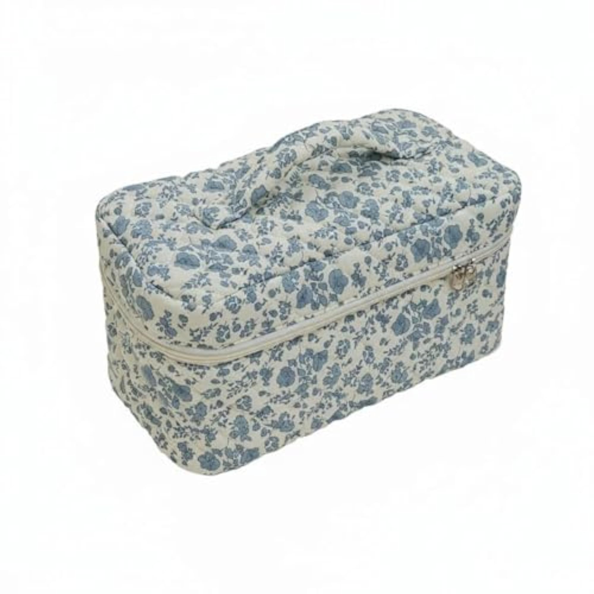 Women's Structured Floral Travel Makeup Organizer with Compartments