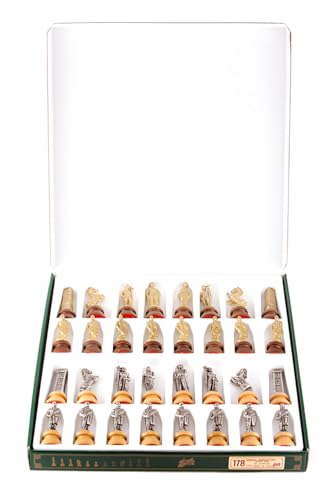 Coffret échecs Romains VS Barbares cuir noir et or, cadeau idéal - 6
