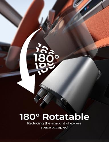 Image of 100W 4-in-1 Retractable Car Charger with Dual USB Ports, Fast Charging Compatible with iPhone 15 /14 /13 /12 Pro Max, iPad, Pixel, and More - 31.5-inch Retractable Cables, Silver Car Adapter (Pull Back)