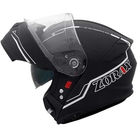Zorax Safari Matt Black/White Flip Up Helmet Cover