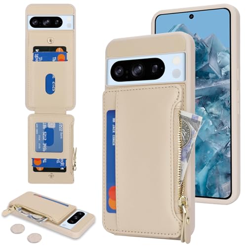 Image of Cavor for Google Pixel 8 Pro Case Wallet with Card Holder, Cream