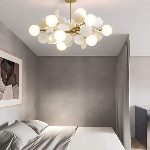 Lámpara colgante moderna de metal dorado y blanco con diseño nórdico y estilo creativo 12T
