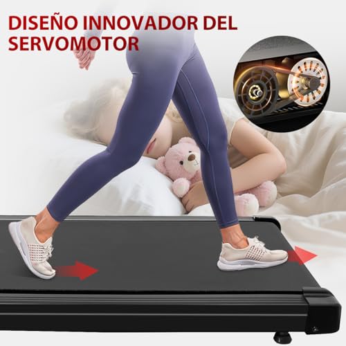 Image of Caminadora Electrica Portatil, Walking Pad Mecanica con Inclinacion con Pantalla LED, Silencios Antideslizante Cinta de Correr para el Hogar, Soporta 100 Kg, 104 x 47 x 10 cm