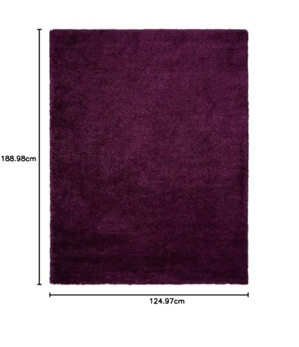 Image of Imra Carpet for Home Handwoven Fluffy Shag Collection with 2 inch Thickness 4.1 X 6.2 Feet (120X180 cm) Color Purple