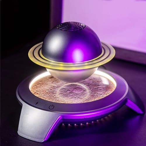 MOOCCI Enceintes magnétiques en lévitation Bluetooth sans fil - Haut-parleurs flottants - Cratère lumineux - Son Saturne