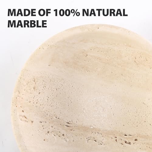 Koville Turkish Natural Travertine Incense Holder, 6\" Incense Holders for Sticks, Sturdy Incense Burner Ash Catcher, Ideal for Meditation, Relaxing, Easy to Clean(Light Beige Travertine)
