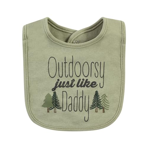 Image of Hudson Baby Unisex Baby Cotton Bibs, Daddy'S Explorer, One Size