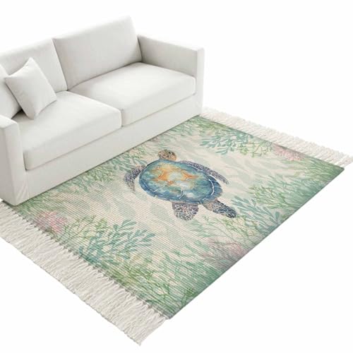 Sea Turtle Coastal Large Area Rug for Living Room 4