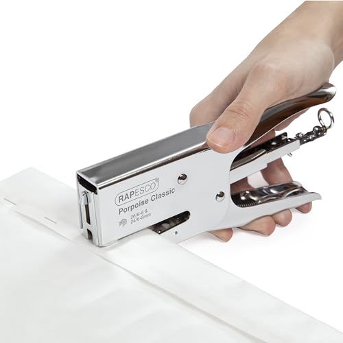 Rapesco 1298A Porpoise Grapadora de Tenaza con 10.000 Grapas Tipo 26/8 mm, Capacidad para 45 Hojas, Cromo - imagen 4