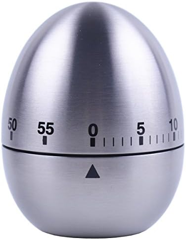 Artmice-Egg Shaped Stainless Steel Timer Kitchen Timer Mechanical Alarm Clocks