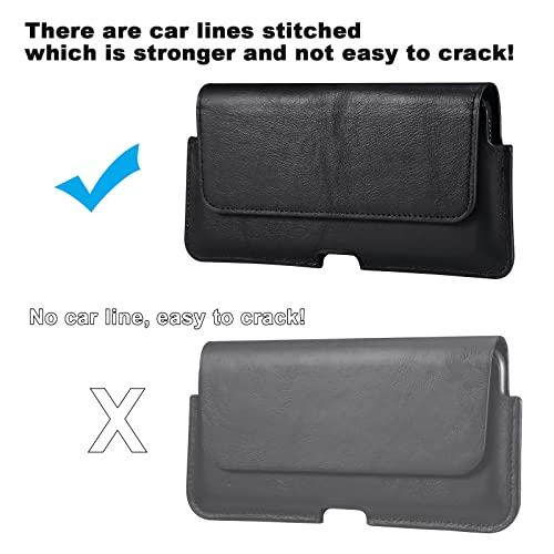 Coldre de couro genuíno para celular Samsung Galaxy S22 Plus, S10+/S9+/S8+/J4+ capa de cinto com pas