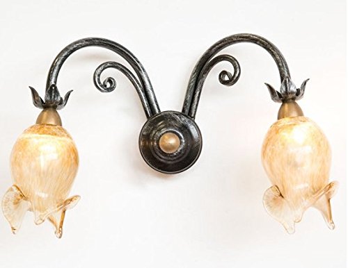 Lampe à mur Lucciole noire applique 2 lumières salon et couloir