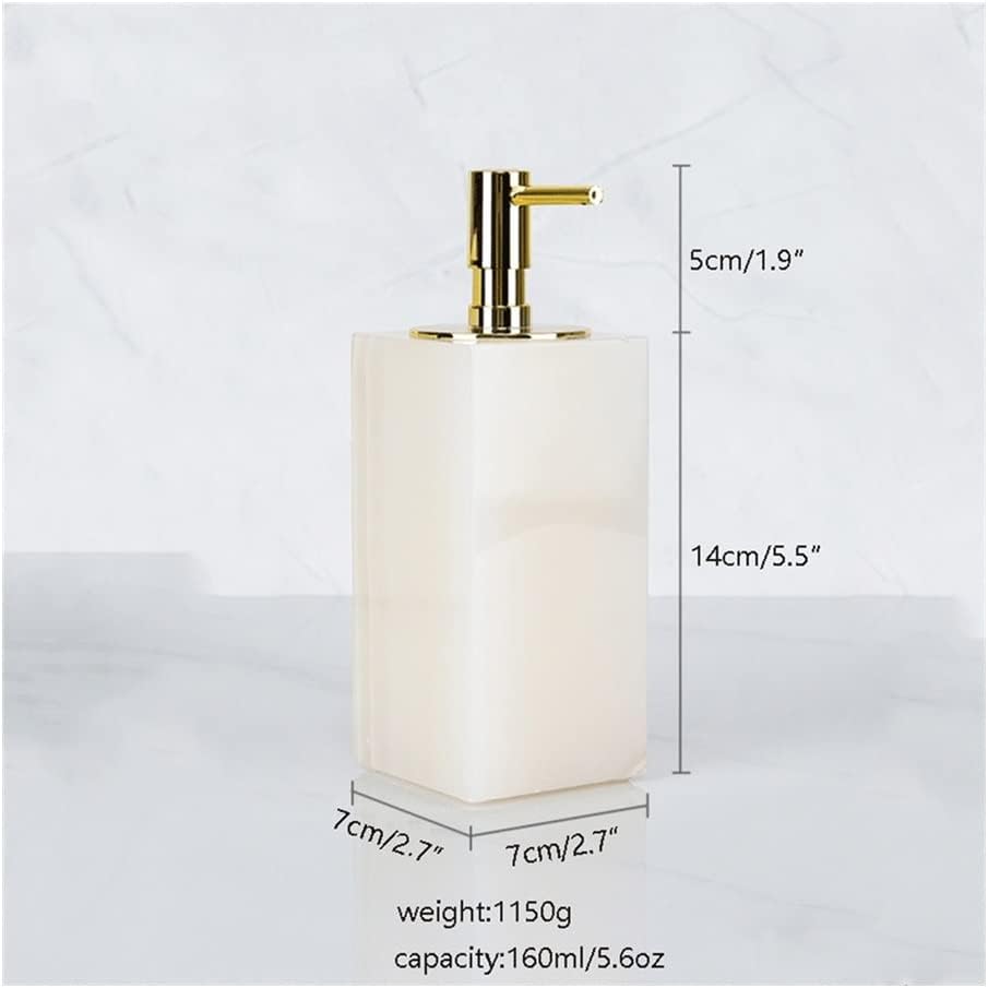 Marble Countertop Soap Dispenser Lotion Bottle 160ml/5.6oz Lotion Dispensers Pump Bottle Square Round for Home Hotel Club (Color : Brown, Shape : Square)