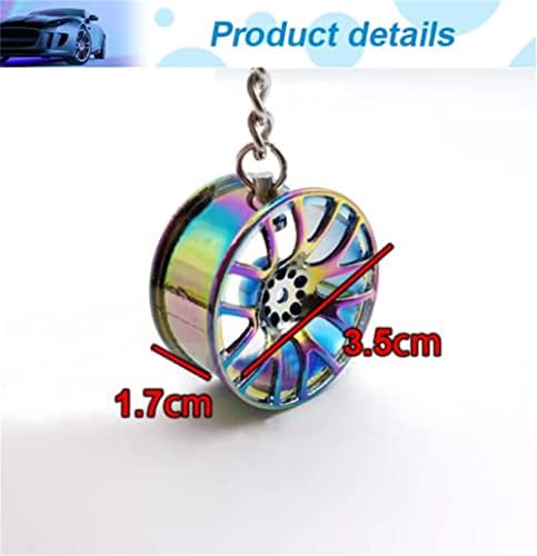 Auto Parts Metal Key Chain Colorful wheel hub Keychain Wheel Tire Rim Keychain Creative Auto Part Model Wheel Hub Keychain Car Parts Keyring