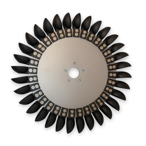 Pelton Turbine Kit – 32 Paddle Pelton Wheel with Aluminum Hub & HDPE Buckets, DIY Hydroelectric Generator Turbine for Water Power Projects