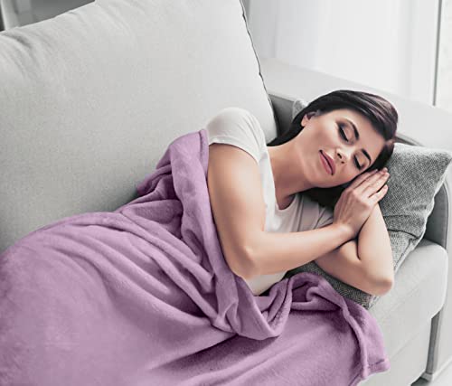 Image of Utopia Bedding Fleece Blanket California King Size Lilac 300GSM Luxury Fuzzy Soft Anti-Static Microfiber Bed Blanket (102x96 Inch)