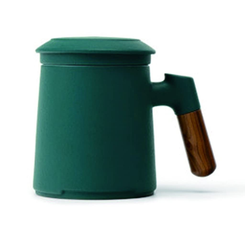 QXGJTLI Tasse à boire Tasse à lait en céramique Tasse à thé avec couvercle Tasse à filtre séparée Tasse à café Tasse à café Ensemble de tasses (B)