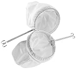 Thai Iced Tea Filter (2 pack), Traditional Stainless Steel Southeast Asian Pulled Tea Strainer with Zipper Removable Strainer Sock