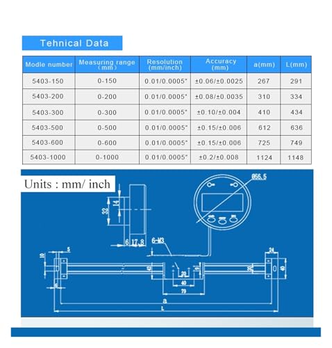 Medidor digital FPBIGCHA 0-600mm para máquina CNC miniatura 3