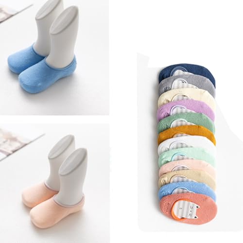 queenland Baby Non Slip Socks -6 Pairs Cotton Sock, No Show Socks for Toddler Infants Newborn Little Girls Boys4