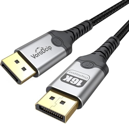 Cabo DisplayPort 2.1 de 1,8 m, 80Gbps DP até 16K @60Hz, 8K@120Hz,...