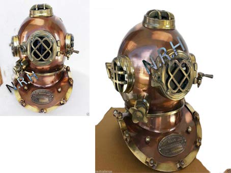 Antique Two ton Diving Divers Helmet US Navy Mark V Full Size 18" Maritime