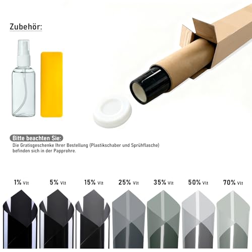 JHCHAN Tönungsfolie Auto 75cm x 3m 35% VLT - Scheibentönungsfolie Sonnenschutzfolie selbstklebend, UV & IR Schutz, Gegen Hitze und Blendung, Kratzfeste Sichtschutzfolie für Auto, Van, LKW, Hausfenster