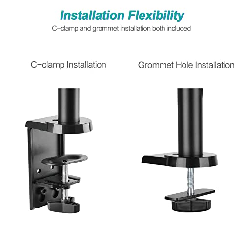 Wali Premium Dual Lcd Monitor Desk Mount Fully Adjustable Gas Spring Stand For Display Up To 32 Inch, Gsdm002, (Black) #TOP4
