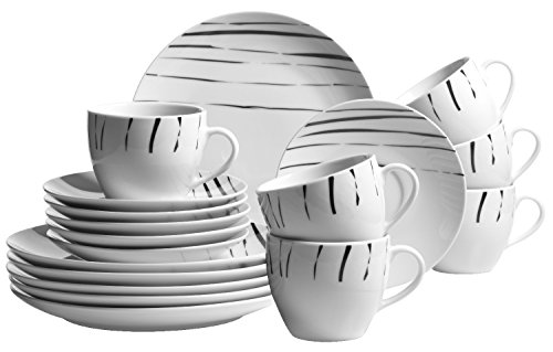 Domestic by Mäser, Serie Mandira, Juego de café 18 Teilig para 6 Personas, se refiere a clásica y con una Cover