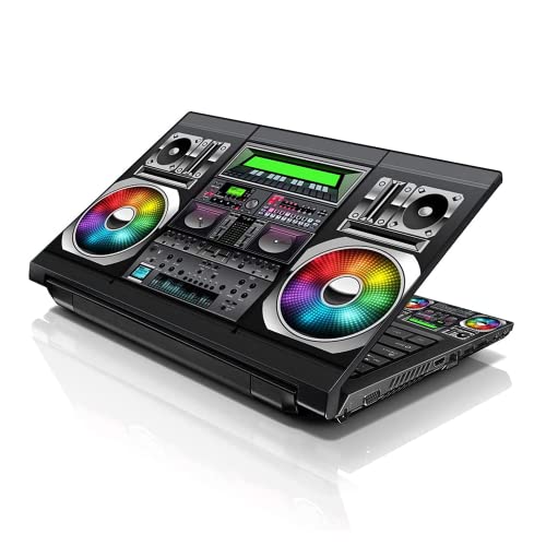Image of LSS 17 17.3 Inches Laptop Notebook Skin Sticker with 2 Wrist Pads - Reusable Cover Protector Vinyl Sticker Cover Decal Fits 17 inch - 19 inch HP Asus Acer Samsung - Boon Box Music Pattern