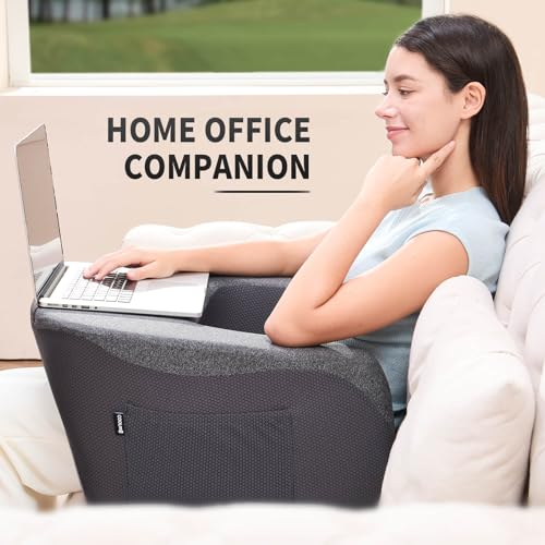 Image of cooloo8 Reading Pillow, Lap Desk, Laptop Pillow for Lap, Large Gaming Pillow for Reading, Working, Gaming or Sitting in Bed Floor Couch(Dark Grey)