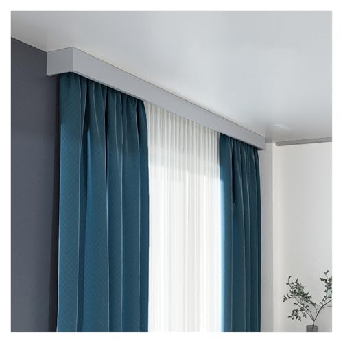 Cenefa de aluminio gris de 2m para techo y cortinas de ventana