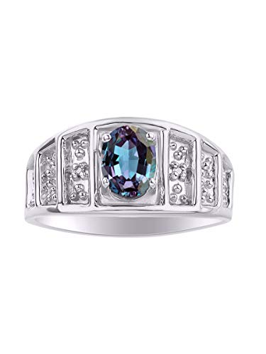 Bague alexandrite or jaune et topaze mystique argent sterling pour femme