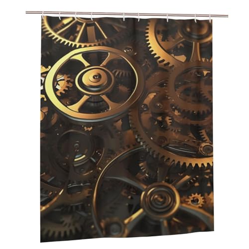 Rideau de douche steampunk 152x183 cm imperméable avec 12 crochets