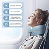 Electric Neck Massager,Portable Travel Pillow with Massage and Heat,Rechargeable Vibrating Neck Pillow Massager,Perfect for Pain Relief at Home, Office,Travel (Blue)