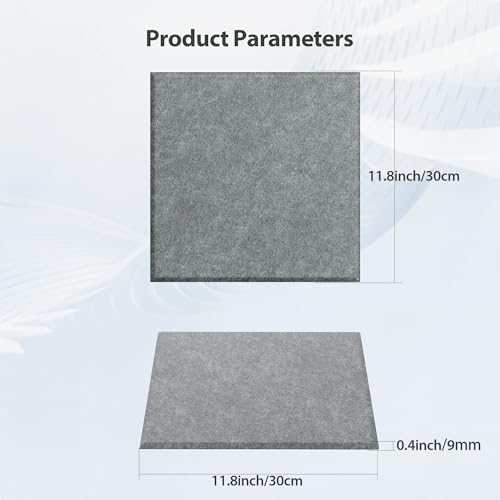 Image of 12 Pack Square Acoustic Panels Self Adhesive Sound Proof Foam