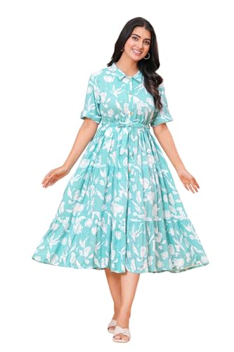 Image of Women's Stylish Floral Printed One-Piece Maxi Dress for Women - Elegant Long Dress