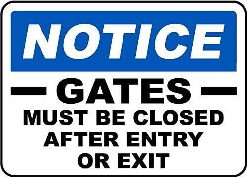Bioprocess Gates Must Be Closed Sign Funny Iron Painting Vintage Metal Plaque Decoration Warning Sign Metal Tin Sign 8X12 Inches
