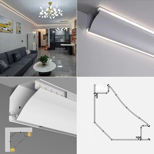 Solutions d'éclairage ambiant avec corniche LED pour salon moderne - 2