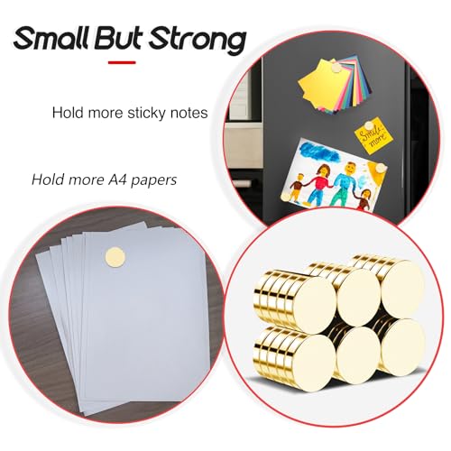 Image of 30Pcs Small Magnets, 18x3mm Gold Round Refrigerator Magnets